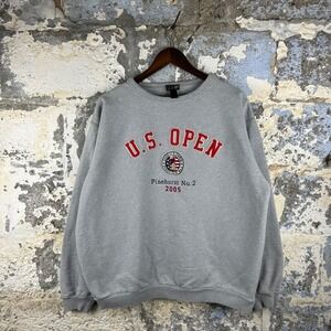 Y2K U.S. Open Pinehurst No. 2 2005 Golf Crewneck Sweatshirt Large Gray